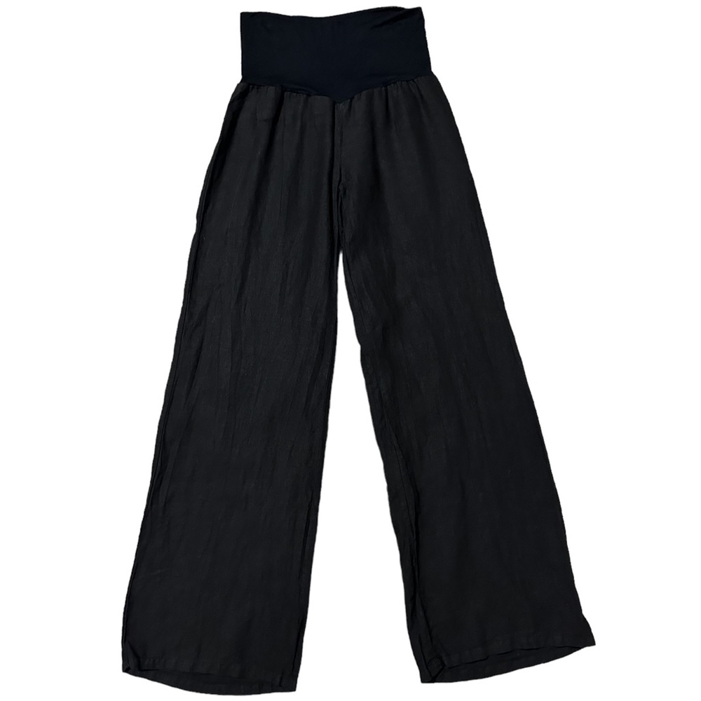 Jolie 100% Linen Pants With Fold Over Waist Band Size Medium
